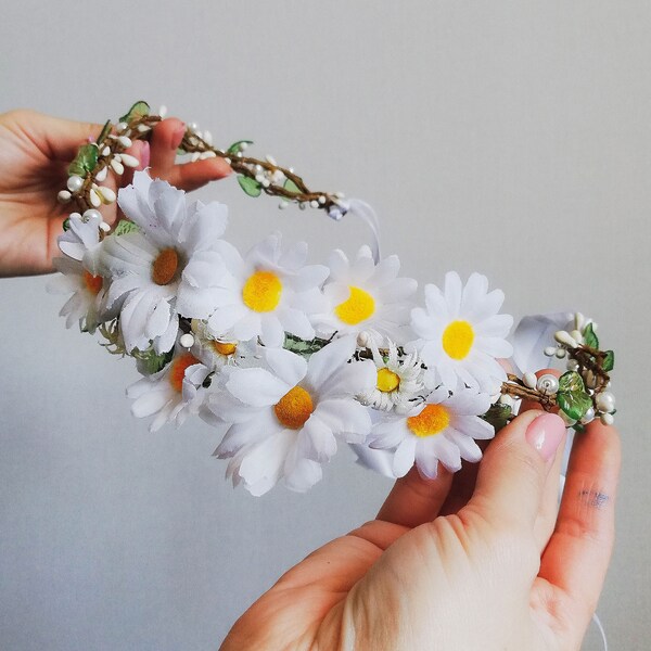 Daisy Flower Crown Etsy