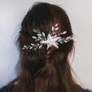 beach wedding hair accessories starfish hair clip seashell hair comb mermad hair piece bride starfish headpiece nautical wedding hair piece