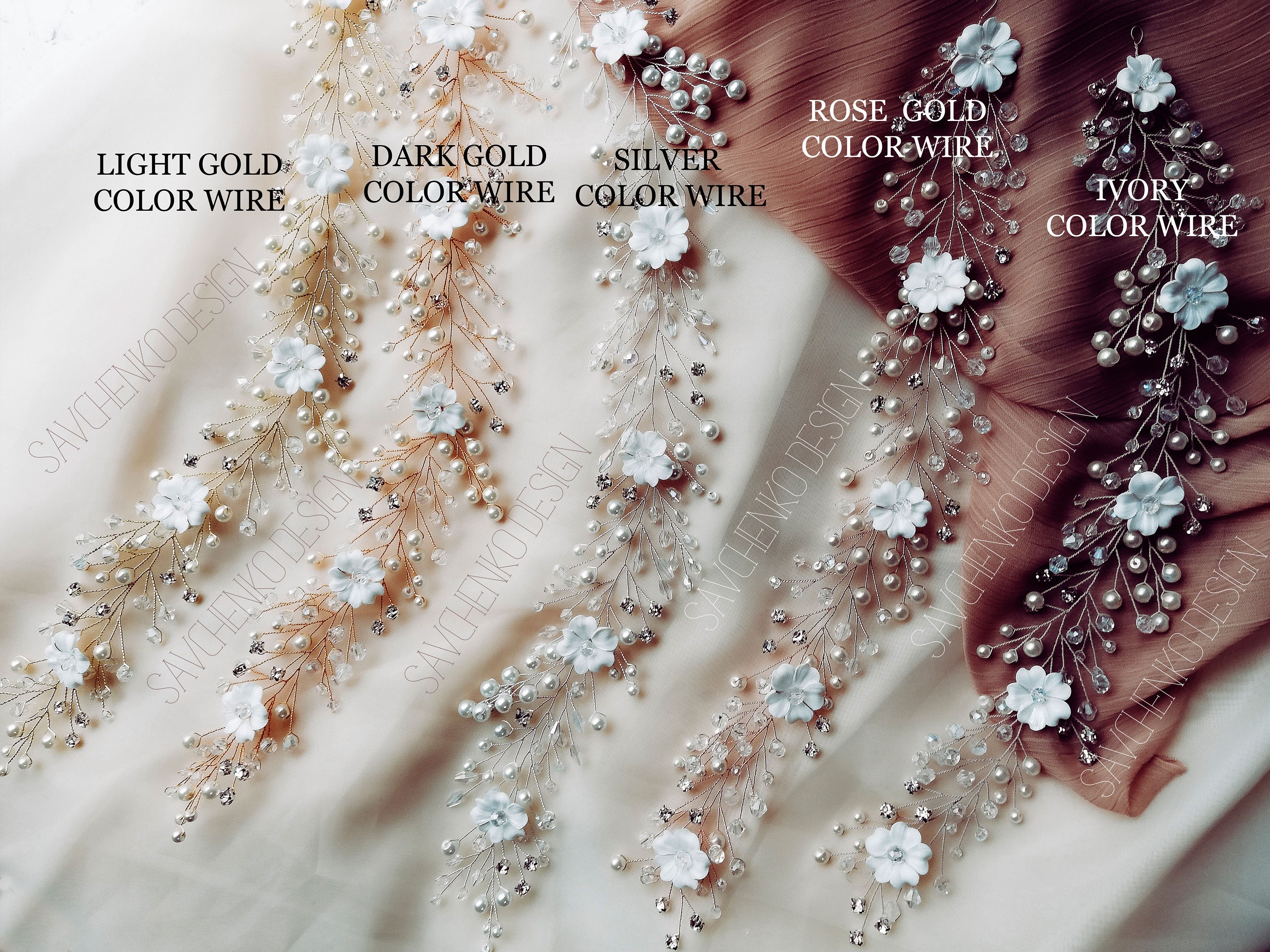 Bridal Hair Vine Wedding Hair Accessories Boho Floral Hair Etsy