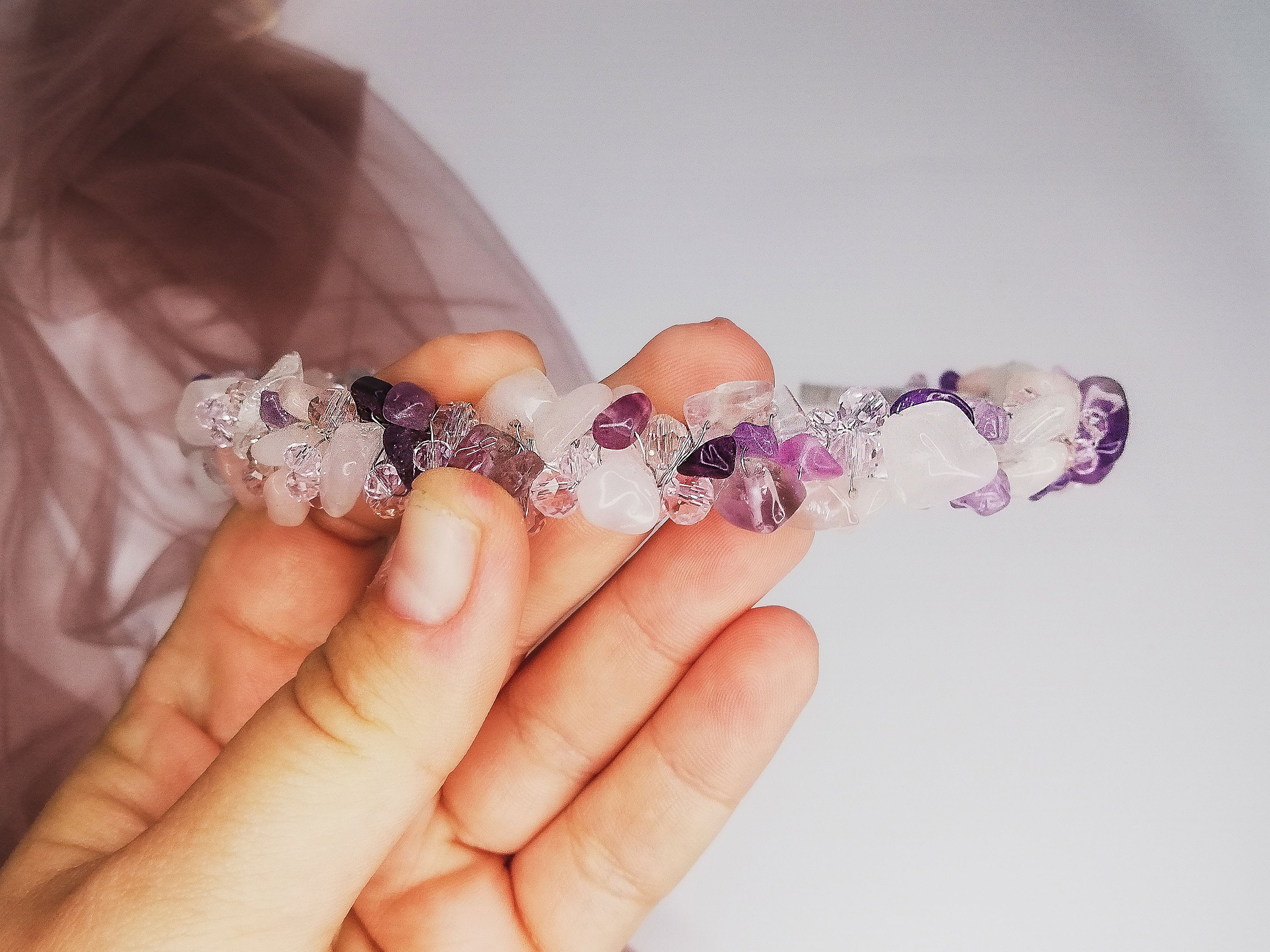 Amethyst Crystal Headband: Raw Quartz Hair Vine Bridal Tiara 