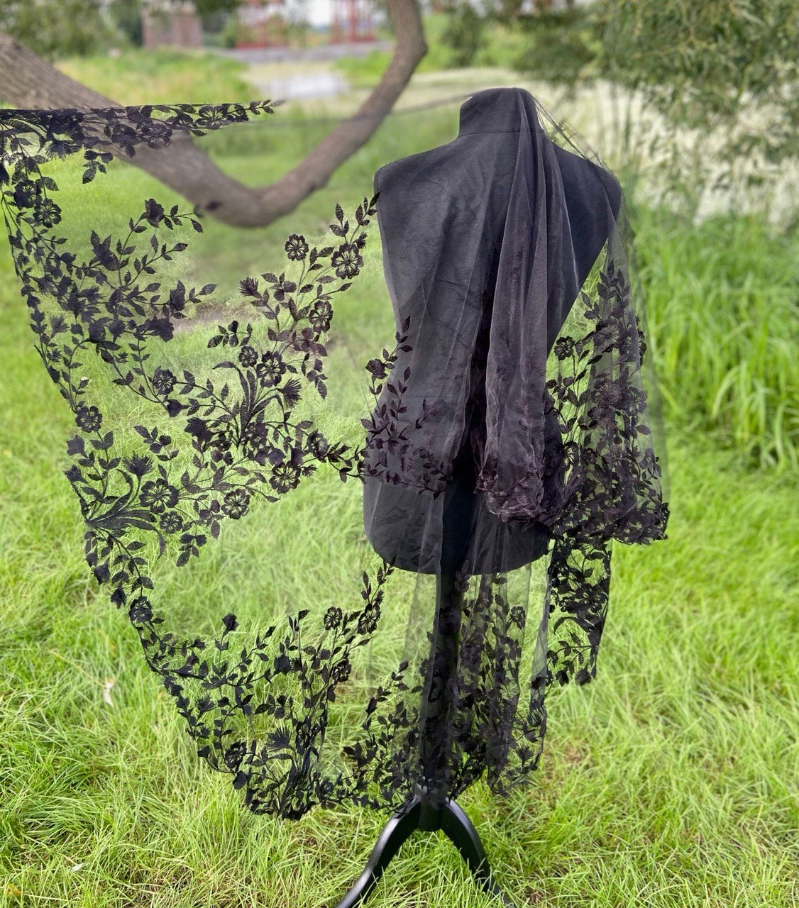 Black Wedding Veil Gothic Wedding Black Cathedral Veil Goth Etsy Australia