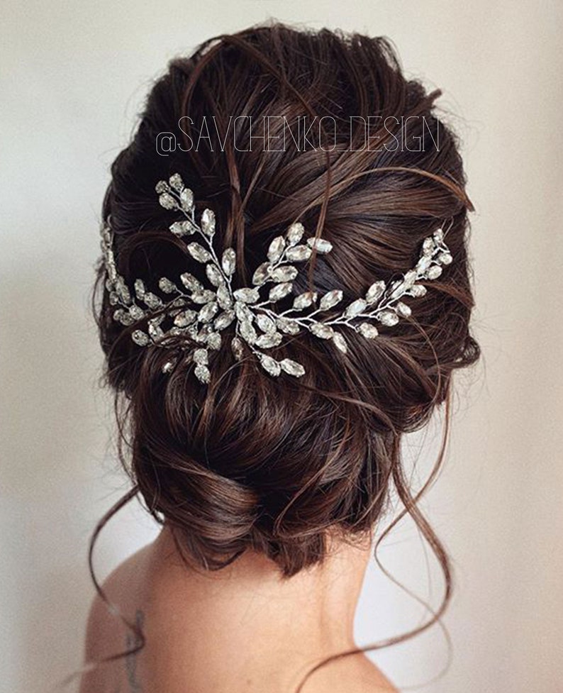 Rhinestones bridal hair comb|Clear hair accessories|wedding headpiece for bride tocado novia|grecian headpiece|baby breath headpiece