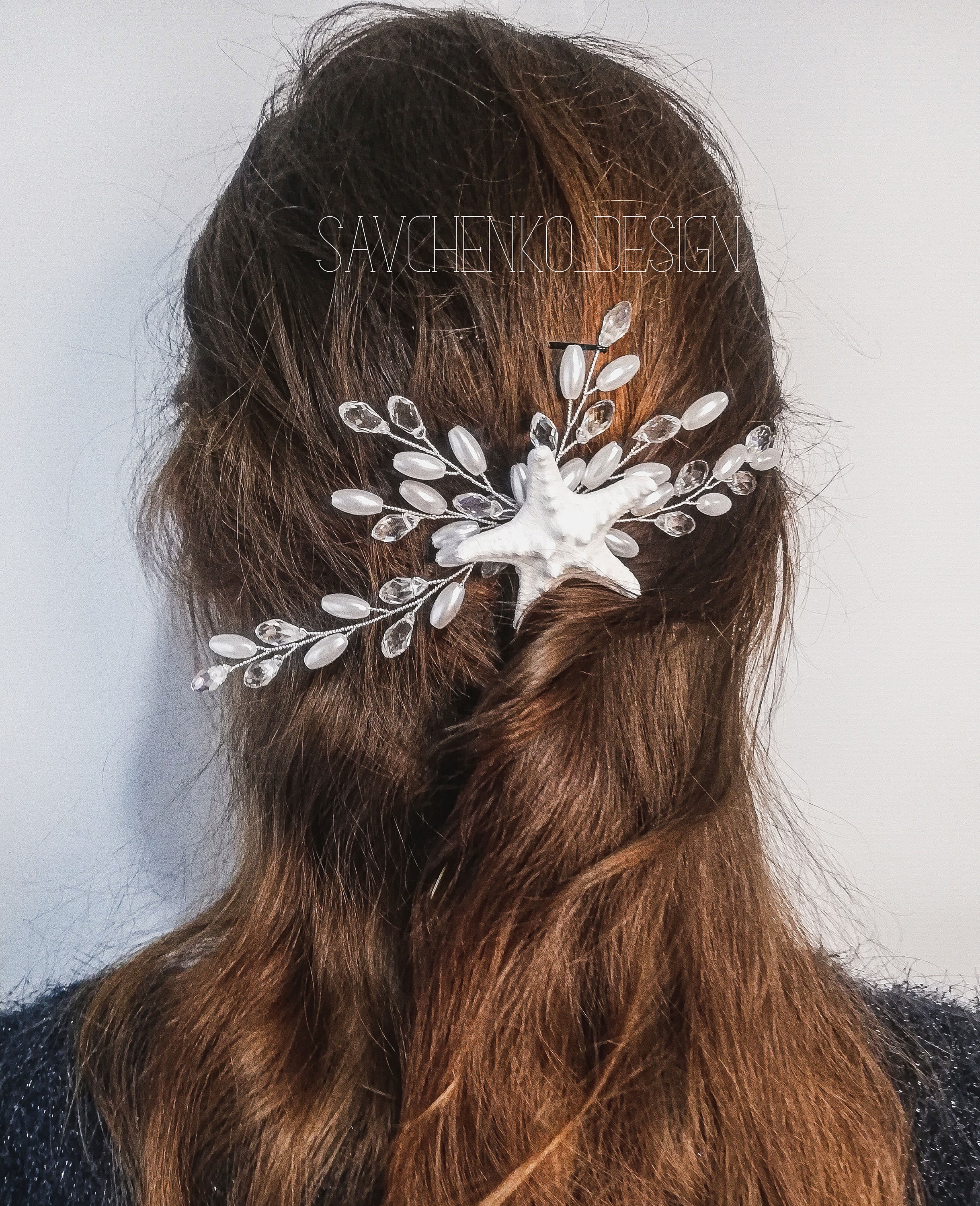 Buy Beach Wedding Hair Accessories Starfish Hair Clip Seashell Online in  India - Etsy