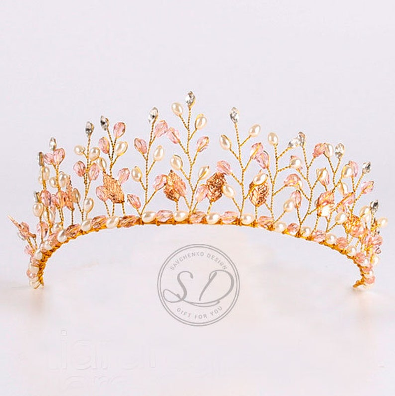 Laurel leaf tiara Wedding tiara Gold Laurel leaf crown Crystal tiara Bridal crown Wedding Hair Piece Bridal golden halo Grecian headpiece image 3
