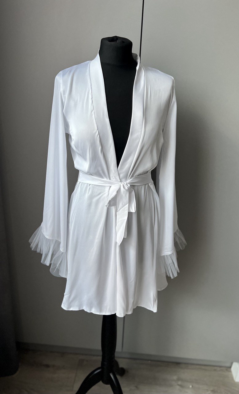 Bridal Robe Ruffle Ruffle Bridal Robe Satin Bridal Robe With Ruffle Edge Ruffle Bridesmaid ...
