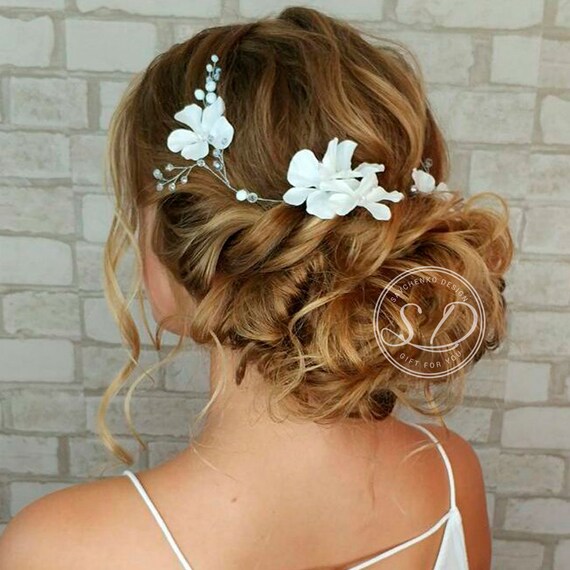 Beach Wedding Hair Vine Flower Hair Vine Nautical Wedding Etsy