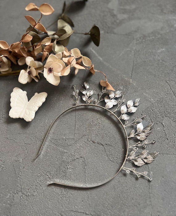 Wedding crystal hair vine, Crystal bridal silver headband, Goddess halo crown Wedding crystal hair vine, Crystal bridal silver headband  main image 4
