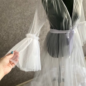 Tulle Robe Ruffle Pregnancy Gown Wedding Robes Photoshoot Robe Dress ...