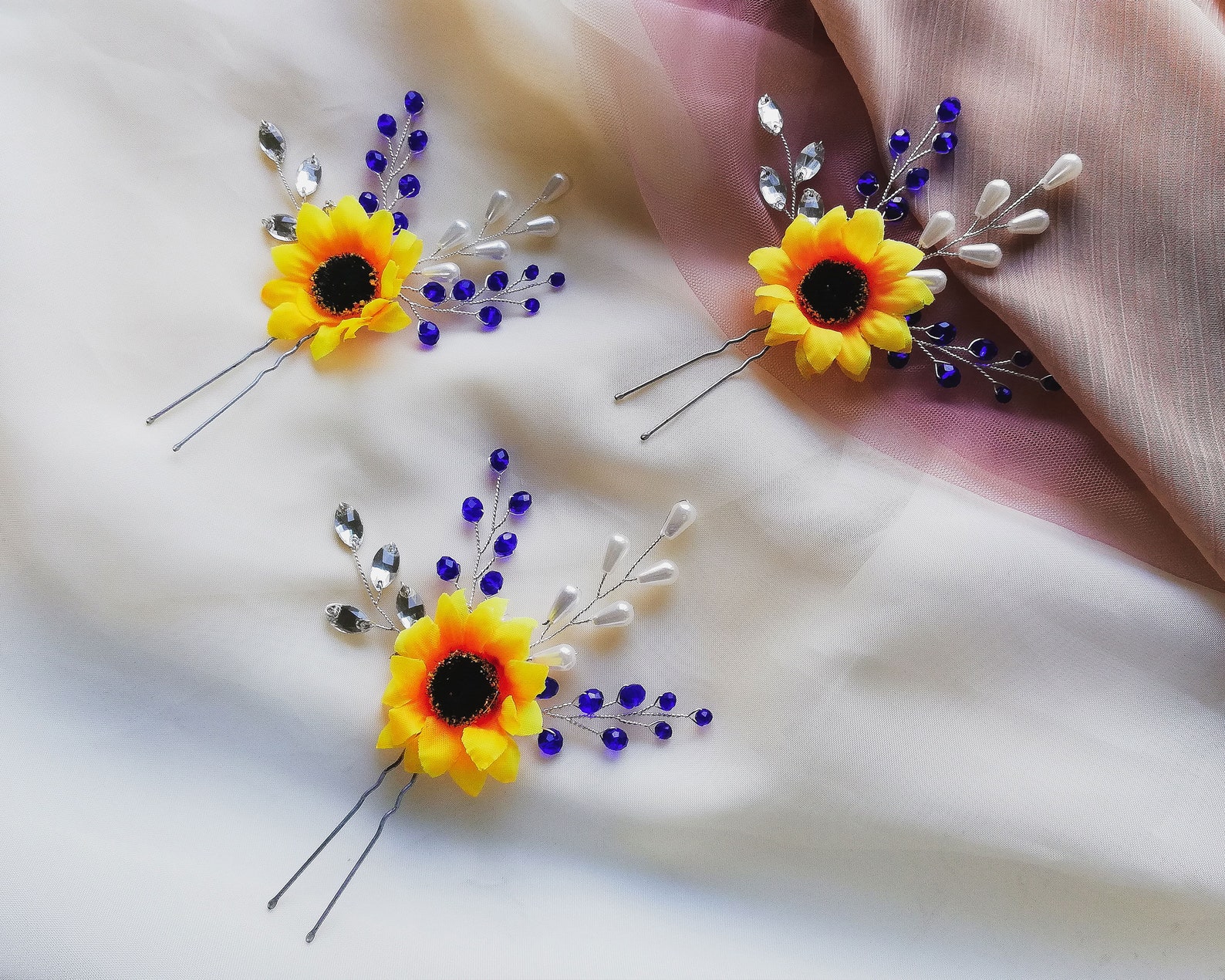 Sunflower Hair Clip Sunflower Hair Accessories Bridal Hair | Etsy