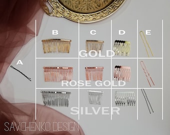 Elements for fixing the hair accessories in the hair.