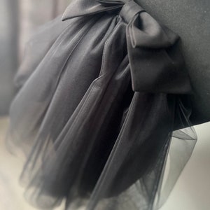 Black Wedding Bow Black Veil Black  Wedding Veils with bow Detail Bride Veil Bow Fairy Bow Bridal Veil Bachelorette party Veil Halloween vei