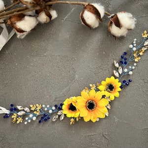 Sunflower Wedding Belt: Bridal Flower Sash, Boho Rustic Headband
