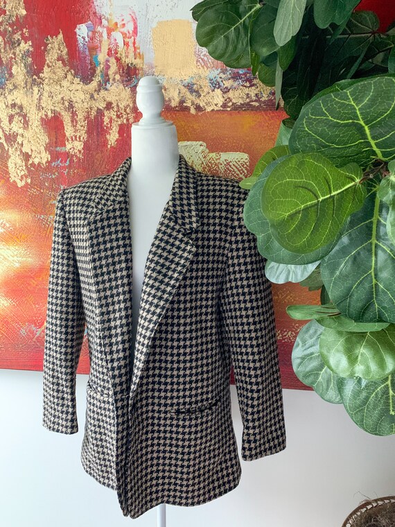 Vintage 1990’s Oversized Houndstooth Blazer - image 4