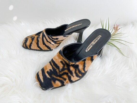Vintage 1990's Animal Print Mules