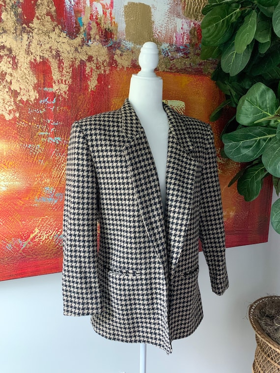Vintage 1990’s Oversized Houndstooth Blazer - image 5