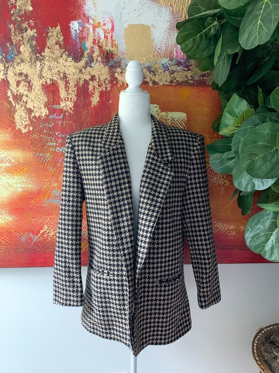 Vintage 1990’s Oversized Houndstooth Blazer - image 3
