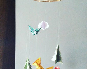 Mobile Origami Driftwood Celebrations Decoration Wall Art Etsy
