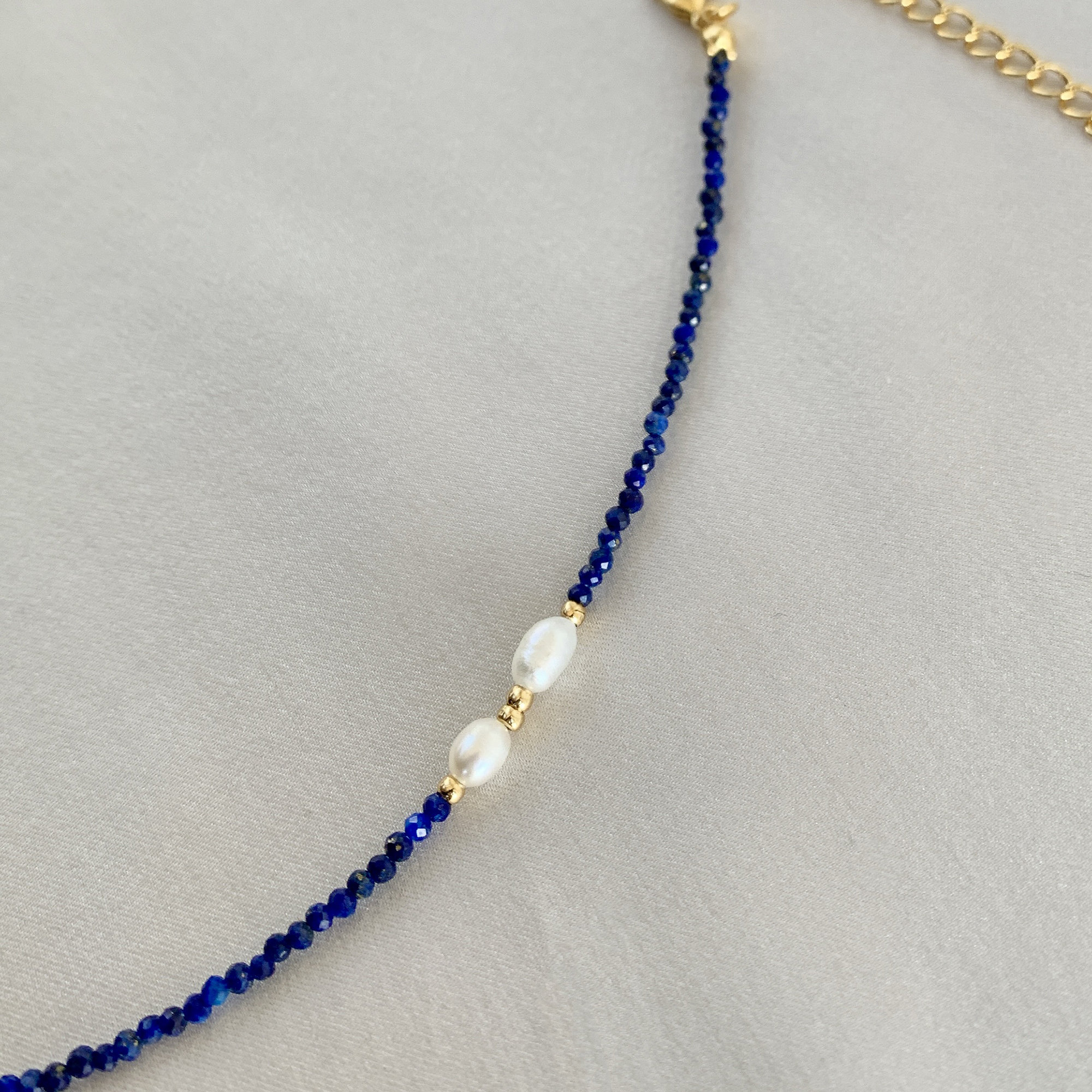 Collier En Lapis Lazuli Naturel Et Perles D'eau Douce - Création Française Artisanale - Neuf