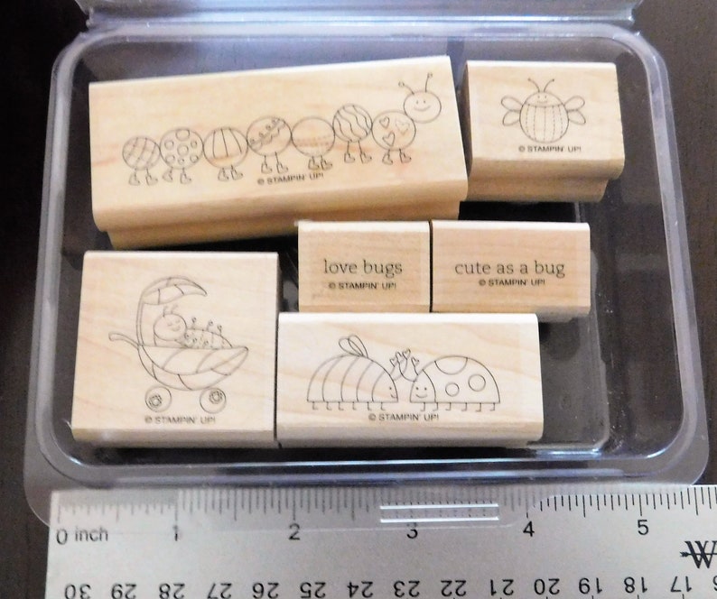Retired Love Bug, Stampin Up, Stamp Set, Ladybugs, Caterpillar, Cute Etsy