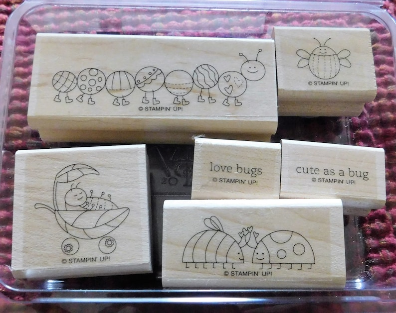 Retired Love Bug, Stampin Up, Stamp Set, Ladybugs, Caterpillar, Cute Etsy