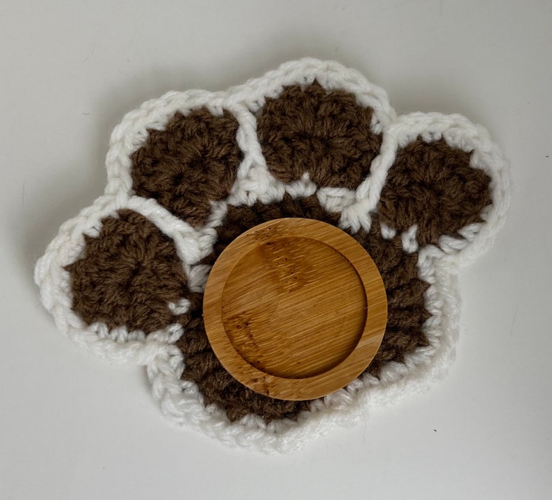 Heavenly Paws, In memory of a beloved pet, paw print, crocheted paw with succulent planter and tray, pet memorial, remembrance gift image 4