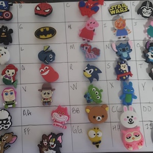 CHARMS | Shoe Charms Assorted Captain America Pippa Spiderman Star Wars Sonic Stitch Buzz Lightyear Woody