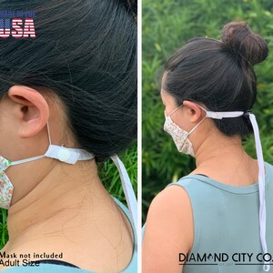 Adjustable Face Mask Lanyard & Ear Saver Cotton Twill Durable Strong Ear Relief Face Mask Necklace image 8