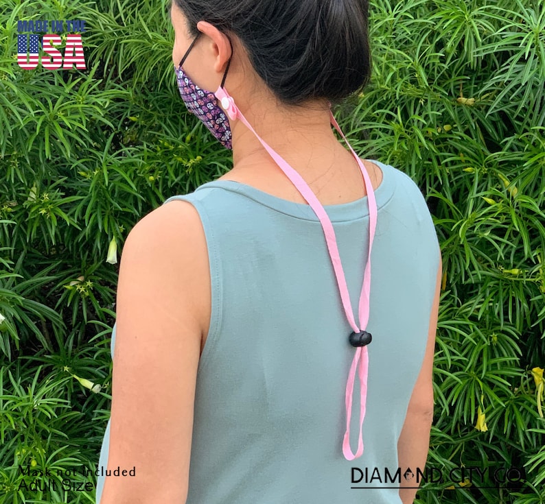 Adjustable Face Mask Lanyard & Ear Saver Cotton Twill Durable Strong Ear Relief Face Mask Necklace zdjęcie 9