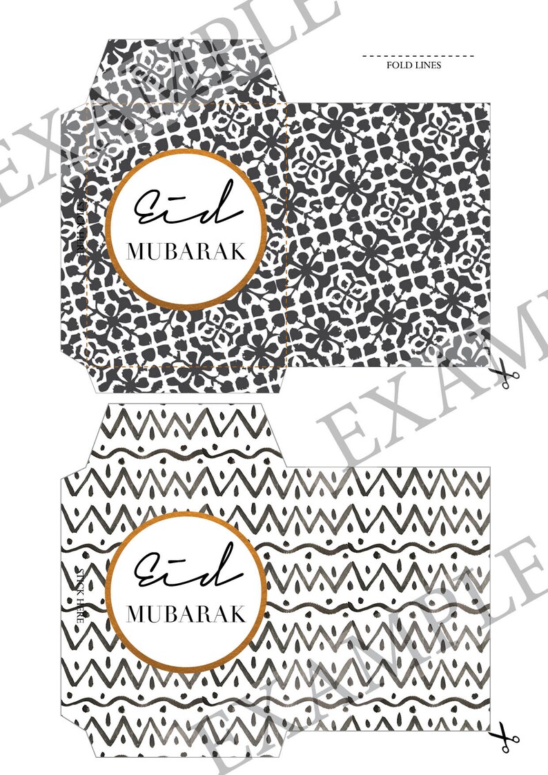 Printable Eid money envelopes Modern Eid decor Muslimah DIY Etsy