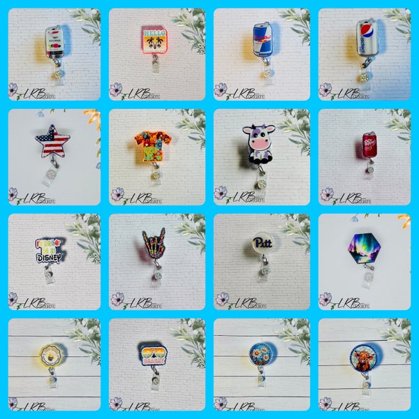 Build-A-Badge Reel Bundle ~  You Pick Three ~ Interchangeable Badge Reels ~ Retractable ID Badge Holder ~ Beaded Badge Reel ~ Badge Charms