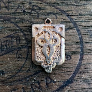 Vintage French Brass Stamping/Antique Style/Pendant/Fob Charm/French Findings/C1
