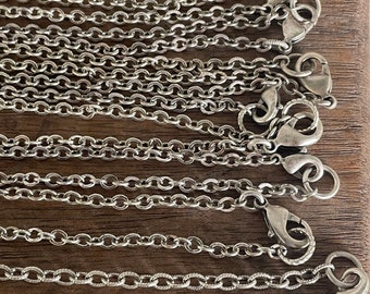 DESTASH Bulk Lot Nunn Design Silver Plated Flat Cable Chain Finished 18 Inch Necklaces