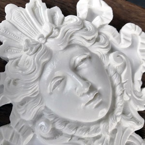 Handmade Resin Ornament Fauxnament Craft Supply Art Element Neoclassical Face Louis XIV Versailles Royalty Ornament Wall Decor image 1