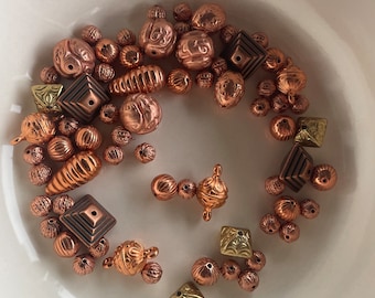 DESTASH LOT of Vintage and New Lucite and Plastic Beads - METALLIC