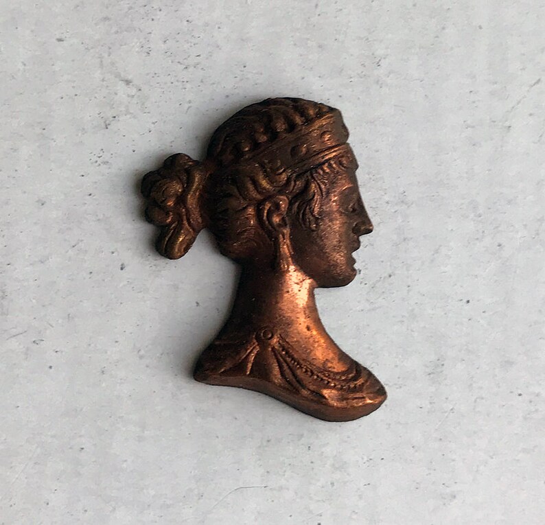 Vintage French Brass StampingAntique StyleNeoclassicalCameoFrench FindingsA16