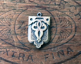 Vintage French Brass Stamping/Antique Style/Pendant/Fob Charm/French Findings/C1