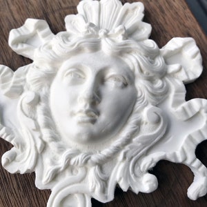 Handmade Resin Ornament Fauxnament Craft Supply Art Element Neoclassical Face Louis XIV Versailles Royalty Ornament Wall Decor image 2