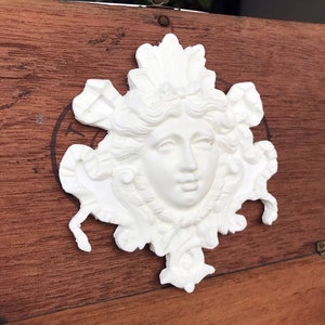 Handmade Resin Ornament Fauxnament Craft Supply Art Element Neoclassical Face Louis XIV Versailles Royalty Ornament Wall Decor image 4