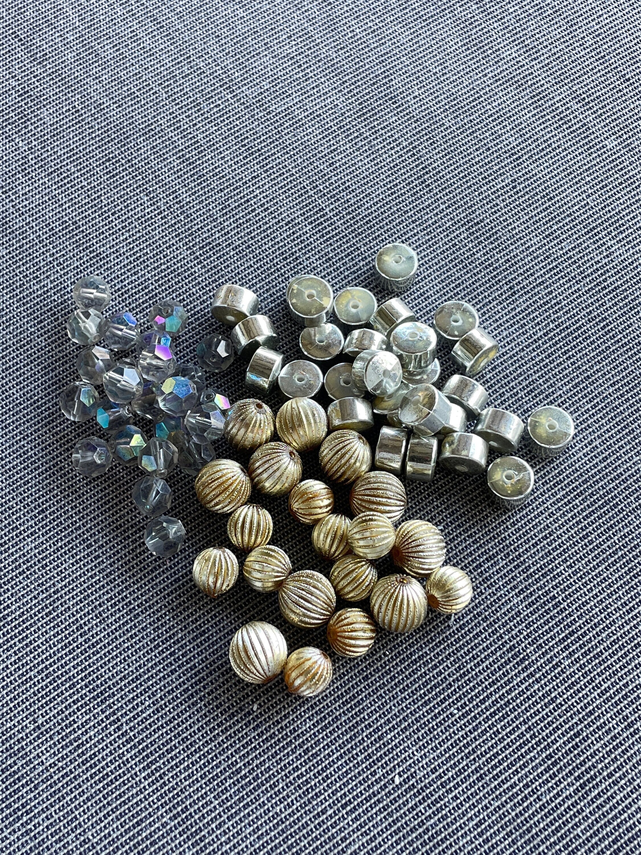 DESTASH LOT of Retro Beads Metallic Plastic