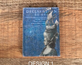 DESTASH Handmade Decoupaged wood Varnished Artisan Pendants Drops Assorted Designs - Make Your Choice