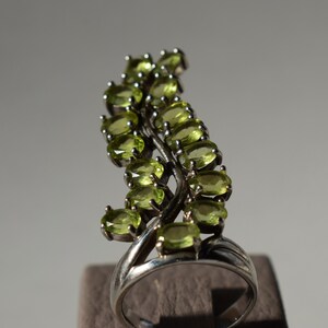 Natürliche Grün Bunt Transparent Pakistan Peridot Sterling Silber Ring Größe 6,5