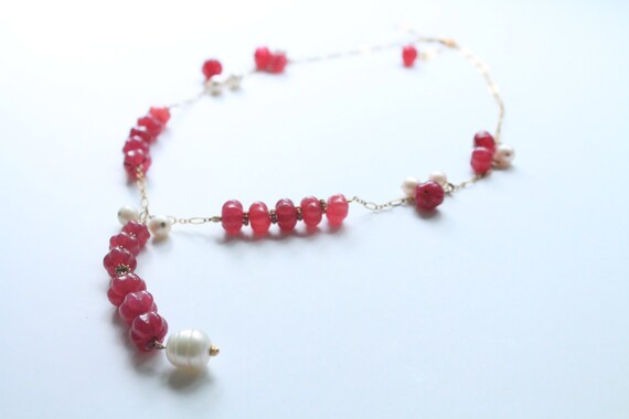 pink ruby stone necklace