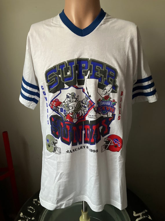 Super Bowl XXVII Cowboys Bills Jersey T-shirt L 90