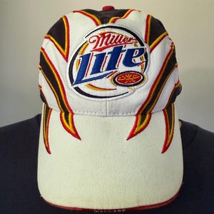 Gorra snapback vintage Rusty Wallace Miller Lite Ford de los años 2000