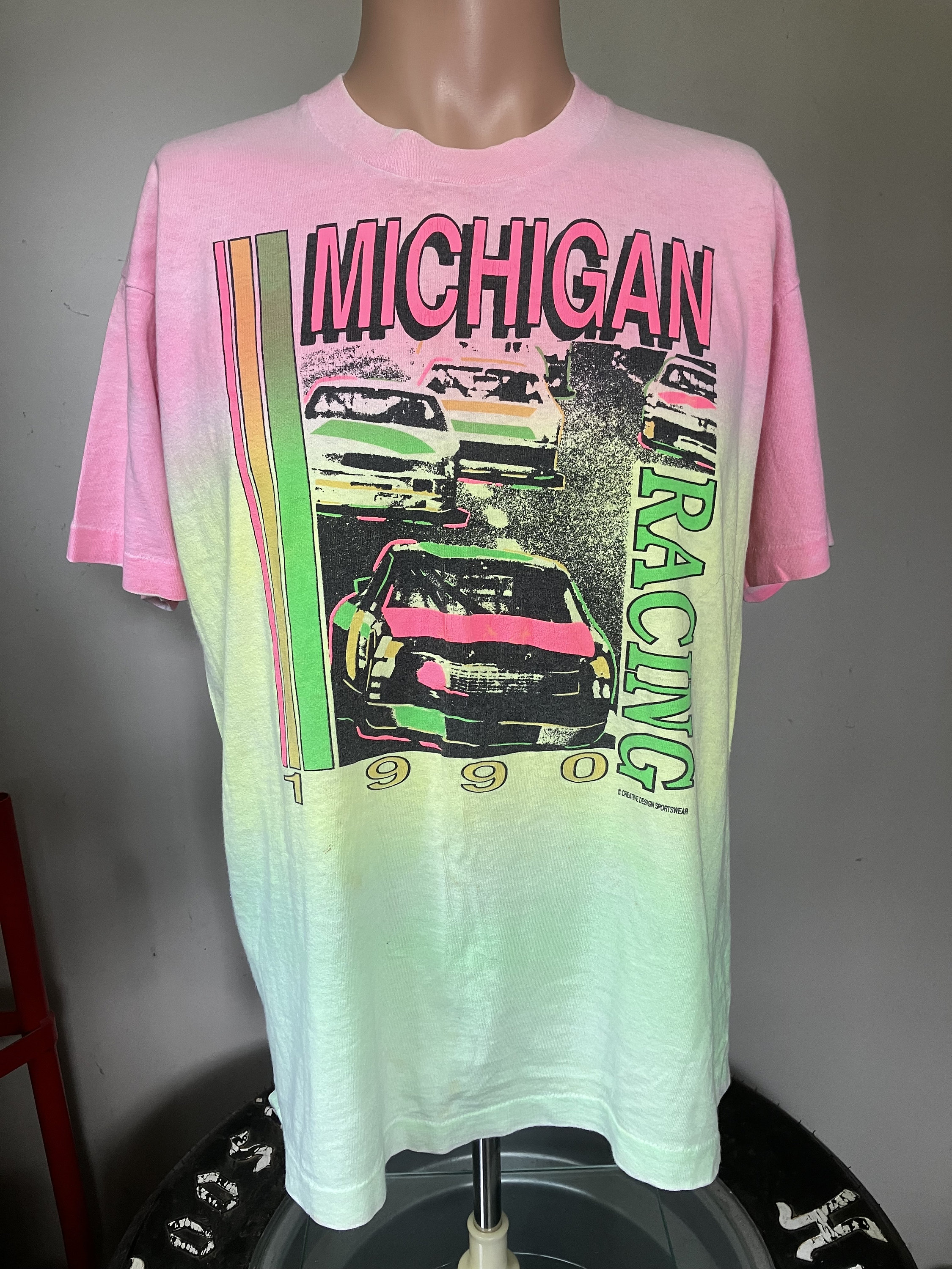 NASCAR Michigan Racing 1990 T-shirt L 90's