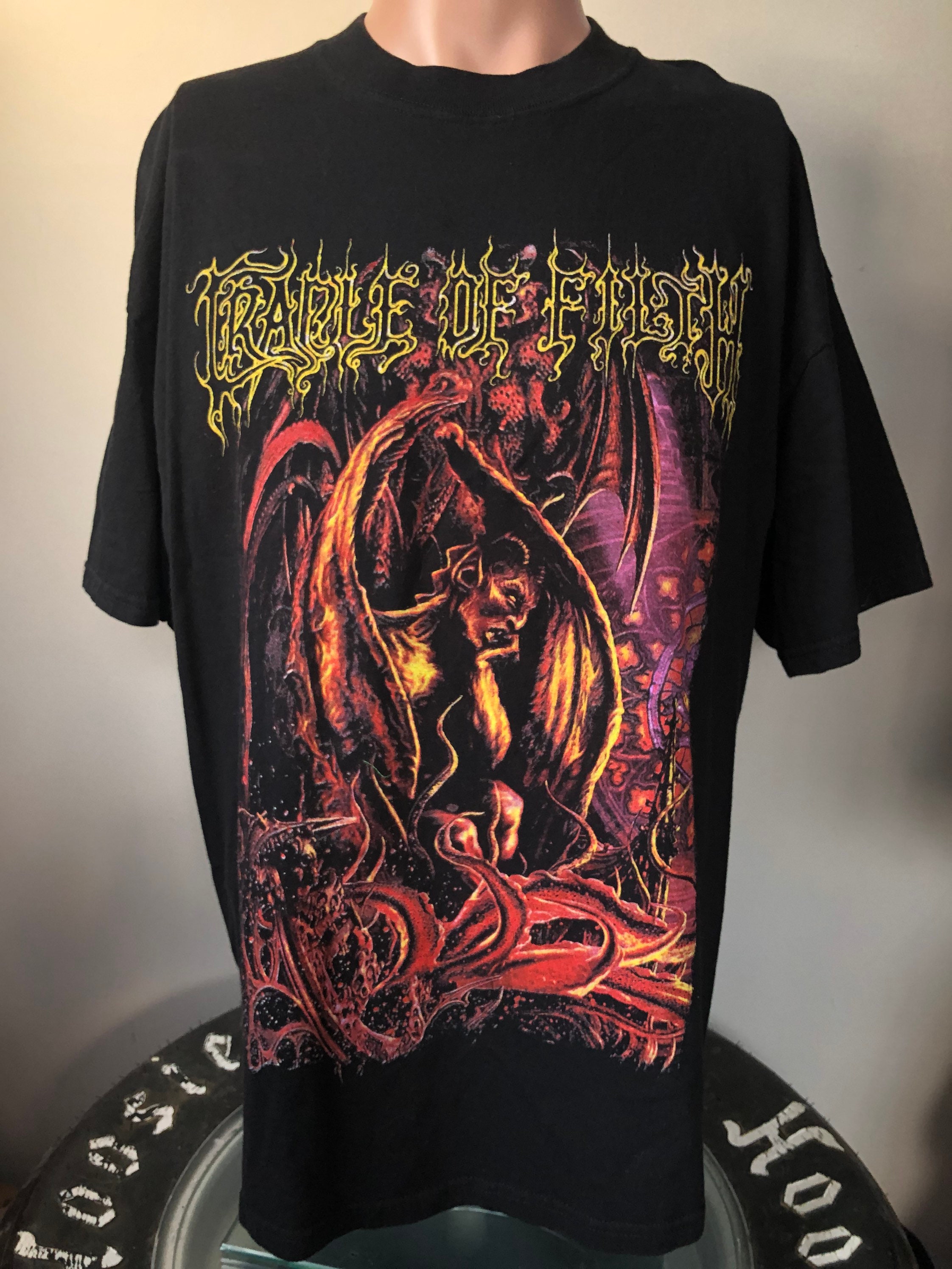 Cradle of Filth Lovecraft & Witch Hearts T-shirt XL Blue Grape