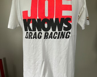 Camiseta vintage Joe Amato Joe Knows Valvoline Top Fuel Dragster tamanho G anos 90