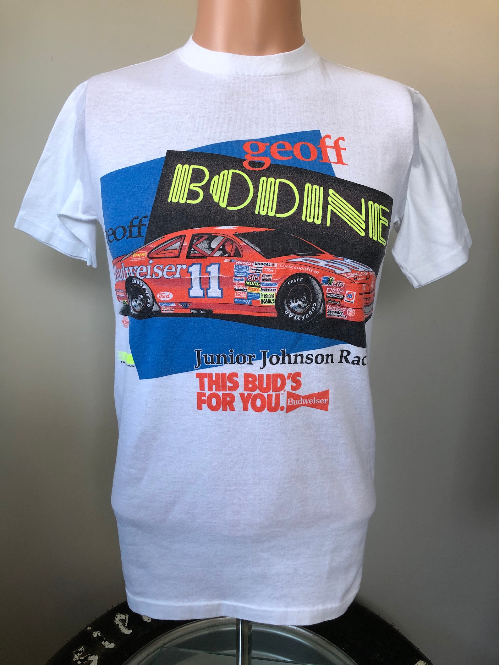 Geoff Bodine Budweiser Junior Johnson Ford T-Shirt S/M 90s | Etsy