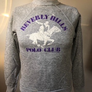 Beverly Hills Polo Club Puff Print Crewneck Sweatshirt S 80’s