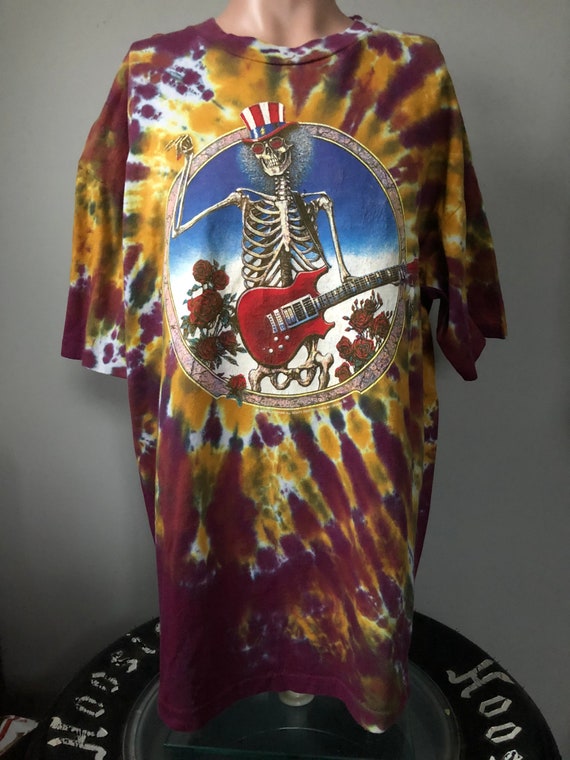 Grateful Dead Tie Dye Skeleton T-Shirt XL 90’s Cro